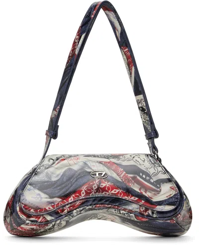 Diesel Off-white & Red Play Crossbody Bag In Ha832