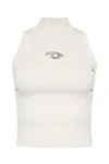 Diesel Off-white Cotton Top In White