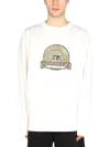 Diesel Crewneck S-patchy Sweatshirt With Deboosed Patch In Off White