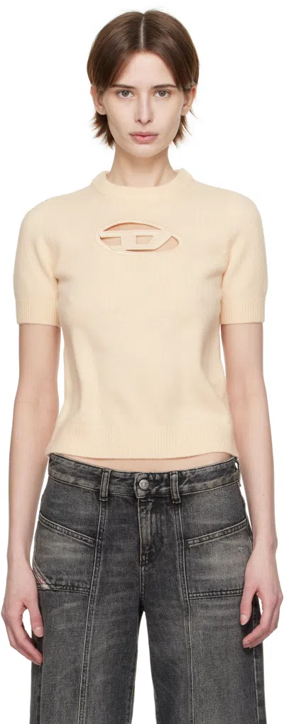 DIESEL OFF-WHITE M-ARGARIN-SS SWEATER