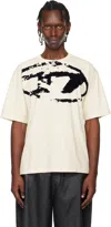 Diesel T-shirt With Distressed Flock Print In White