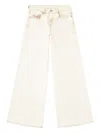 Diesel Off-white Wide Leg Bleach-effect Jeans In Neutral