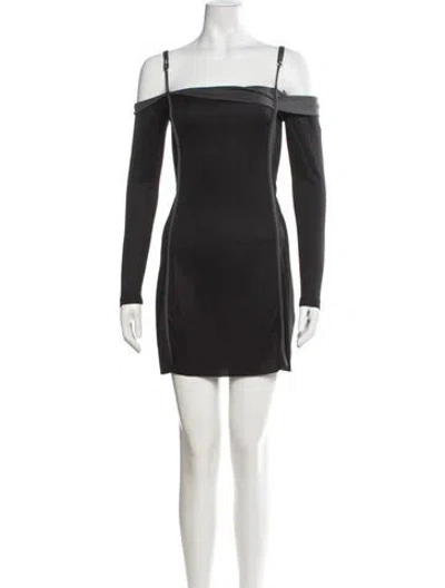 Pre-owned Diesel Off-the-shoulder Mini Dress In Black