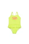Diesel One-piece Swimsuit With Ruffles In Yellow