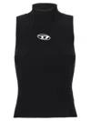 Diesel Black Tank Top With D Logo Cut-out