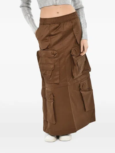 Diesel O-nita Cargo Maxi Skirt In Brown