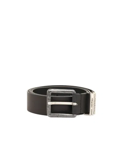 Diesel Cintura In Pelle Con Dettagli Bruniti In Black
