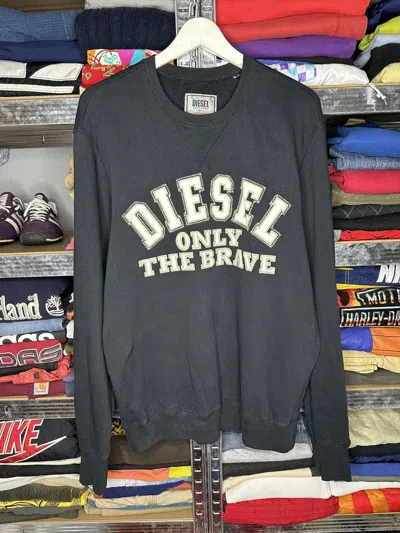 Pre-owned Diesel Only The Brave Sweatshirt Big Center Logo Y2k Drill In Black