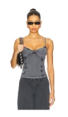 Diesel Womens 01a T-ony Denim-effect Stretch-cotton Jersey Cami Top In Blue