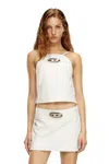 Diesel Open-back Leather Top In White