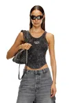 Diesel Open-back Top With Marbled Effect In Black