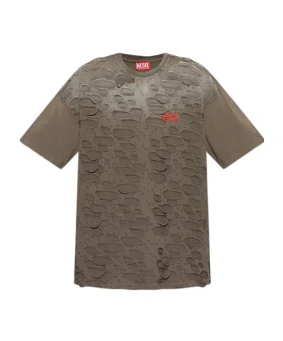 Diesel Open-necked Black Shirt In Green