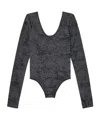Diesel Open-back Long-sleeve Bodysuit In Gray