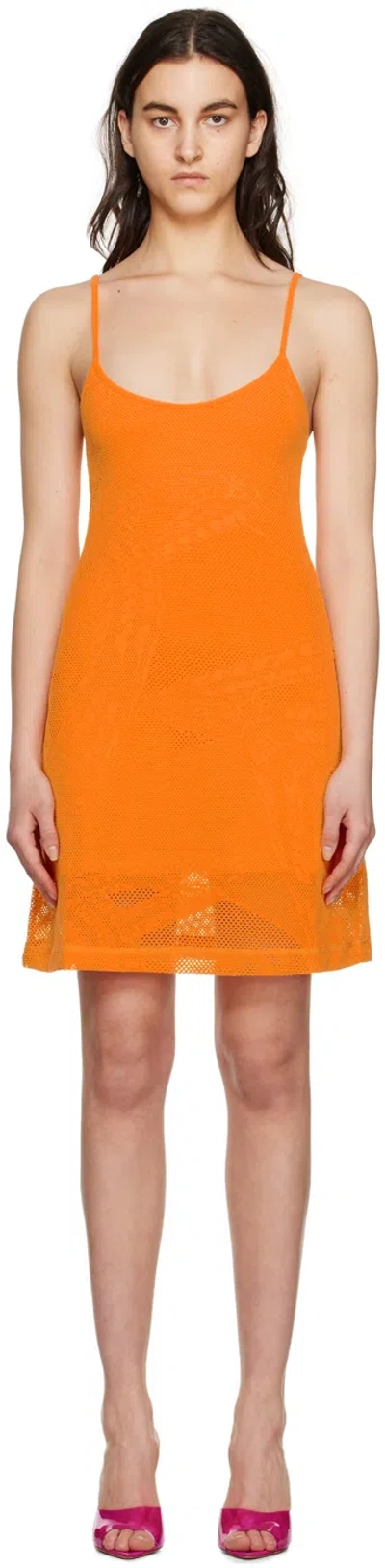 Diesel Orange D-jaqunet Mini Dress In Golden Yellow