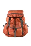 Diesel Orange Polyester Backpack In Brown