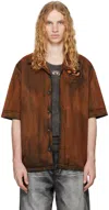Diesel Orange S-stan-bleach-a Shirt In 3dk