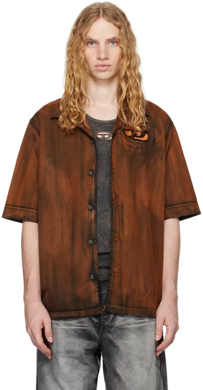 Diesel Orange S-stan-bleach-a Shirt In 3dk