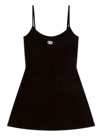 Diesel Organic Cotton Mini Dress In Black