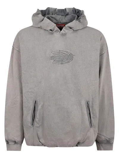 Diesel Relaxed Fit Oversized Hoodie With Spacious Hood In Gray