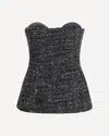 Diesel Bouclé Corset Top With Ultra-low Cut In Black