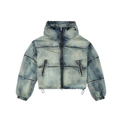 Diesel W-aves Puffer Jacket In Blue