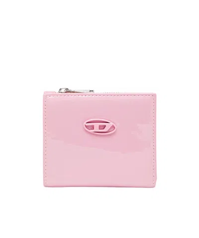 Diesel Oval D Bi-fold Wallet In Pink
