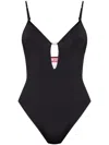 Diesel Logo Jewel Plunge Bodysuit