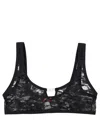 Diesel Camo Lace Bralette With Oval D Plaque In Black
