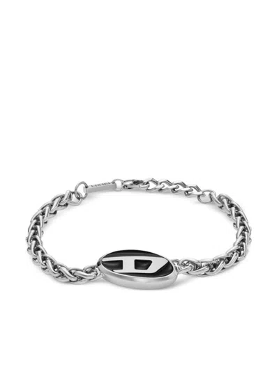 Diesel Oval D Bracelet In Silver