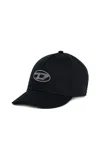 Diesel Oval D Branded Baseball Cap With Studs In Black