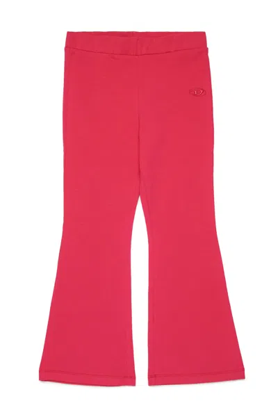 Diesel Kids' Oval D Branded Bootcut Leggings In Pink