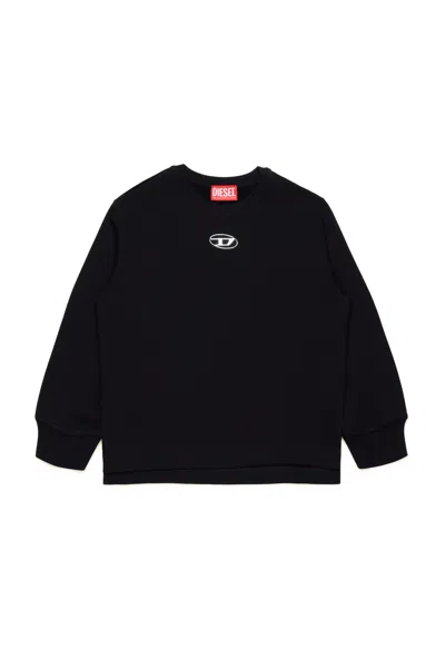 Diesel Kids' Oval D Cotton Sweatshirt In Black