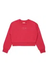 Diesel Oval D Branded Crew-neck Sweatshirt In Pink