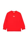 Diesel Felpa Girocollo Con Logo Oval D In Red