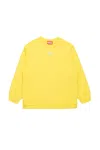 Diesel Logo-plaque Cotton Sweatshirt In Yellow