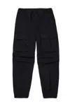 Diesel Oval D Branded Gabardine Cargo Trousers In Black