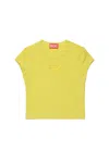 Diesel Kids' Oval D Branded T-shirt In Yellow
