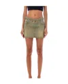Diesel Oval D Buckle Denim Skirt In Multicolor