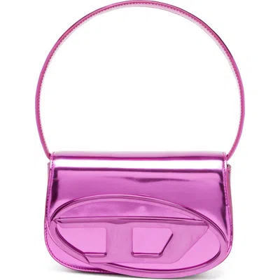 Diesel ® Oval D Buckle Metallic Leather Shoulder Bag