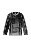 Diesel Cable Knit Cotton-blend Pullover Sweater In Animal Print