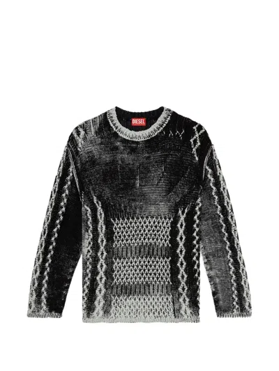 DIESEL OVAL D CABLE-KNIT SWEATER