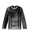 Diesel Cable Knit Cotton-blend Pullover Sweater In Multi