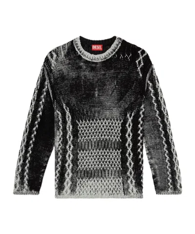 DIESEL OVAL D CABLE-KNIT SWEATER