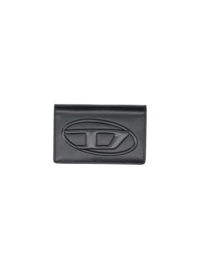 Diesel Oval-d Card Holder In Black