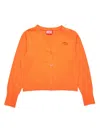 Diesel Oval D Cardigan In Orange