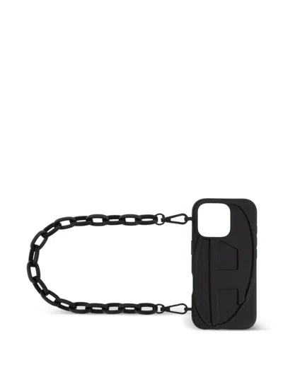 Diesel Oval D Chain Iphone 16 Pro Case In Schwarz