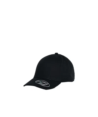Diesel Kids' Oval-d Cotton Baseball Cap In Black