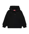 Diesel Oval D Cotton Hoodie In Black