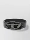 Diesel Oval D Crystal Buckle Leather Belt