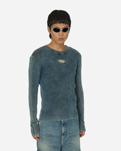 Diesel Oval D Cut-out Sweater In Blue
